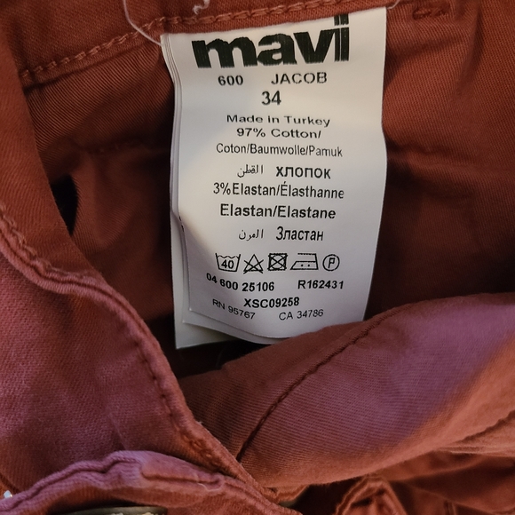Mavi Jacob slim chino shorts men's size 34 Rose Wood Red - Picture 5 of 5